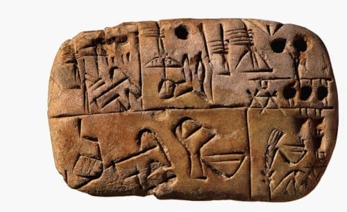 Kish Tablet — earliest example of proto-cuneiform writing discovered in ancient Uruk Iraq